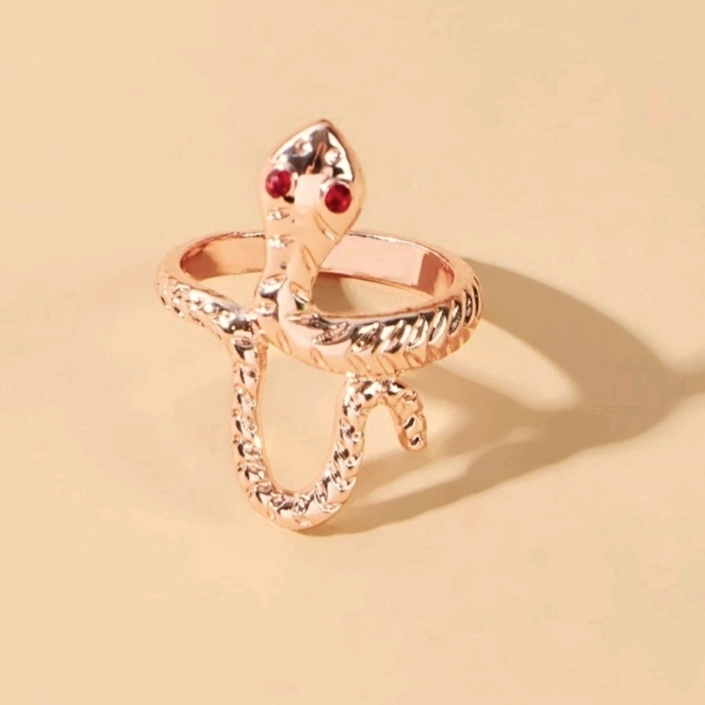 3/$30 rose gold snake ring rhinestone